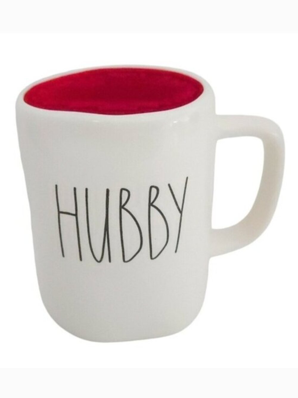 Rae Dunn "Hubby" Ivory & Red Large 16 oz Ceramic Coffee‎ Mug